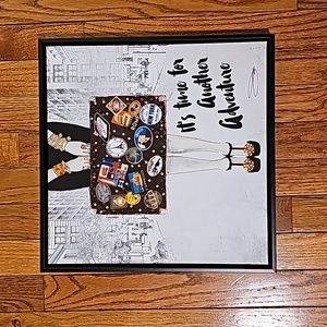 Canvas travel adventure wall hanging suitcase